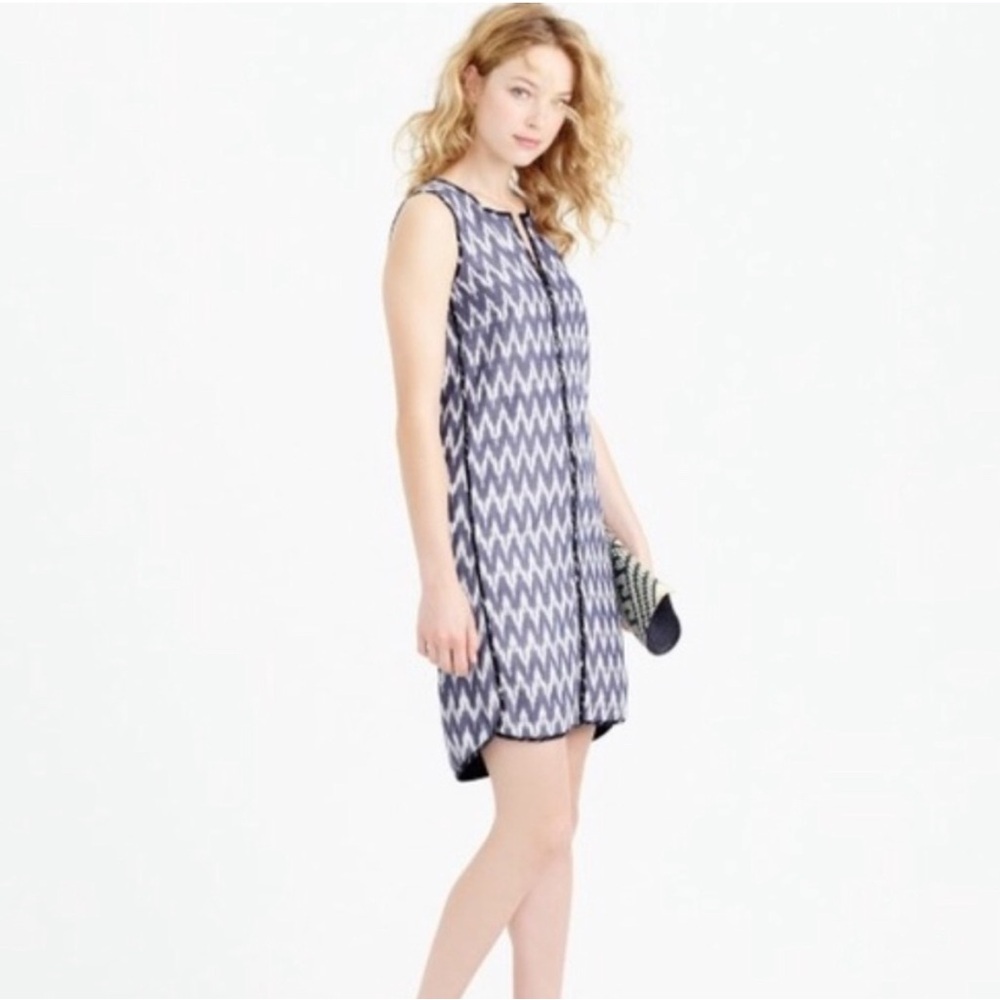 J. Crew Zigzag Ikat Shift Dress